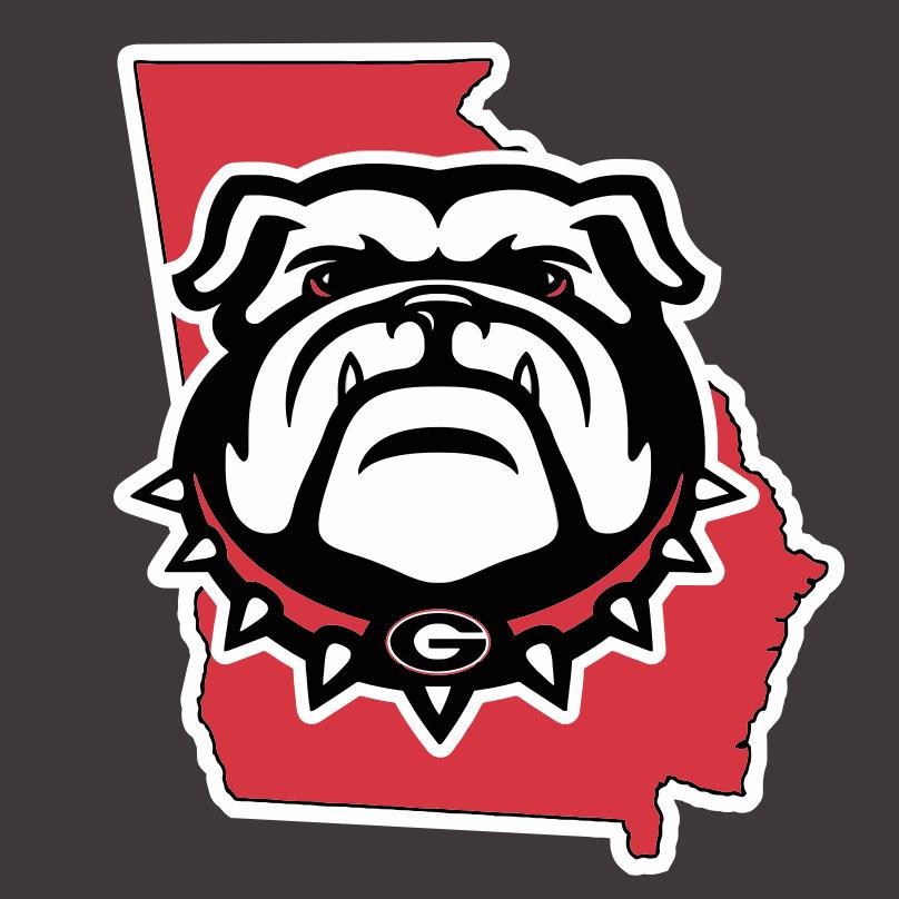 Georgia Bulldog State Logo iron on transfers for clothing